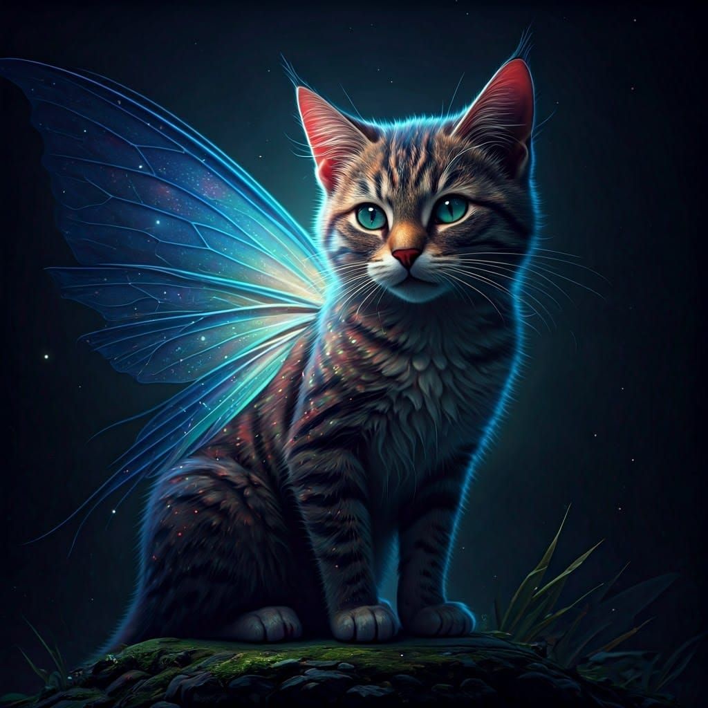 Fairy Cat Fantasy Concept Art in Deep Color