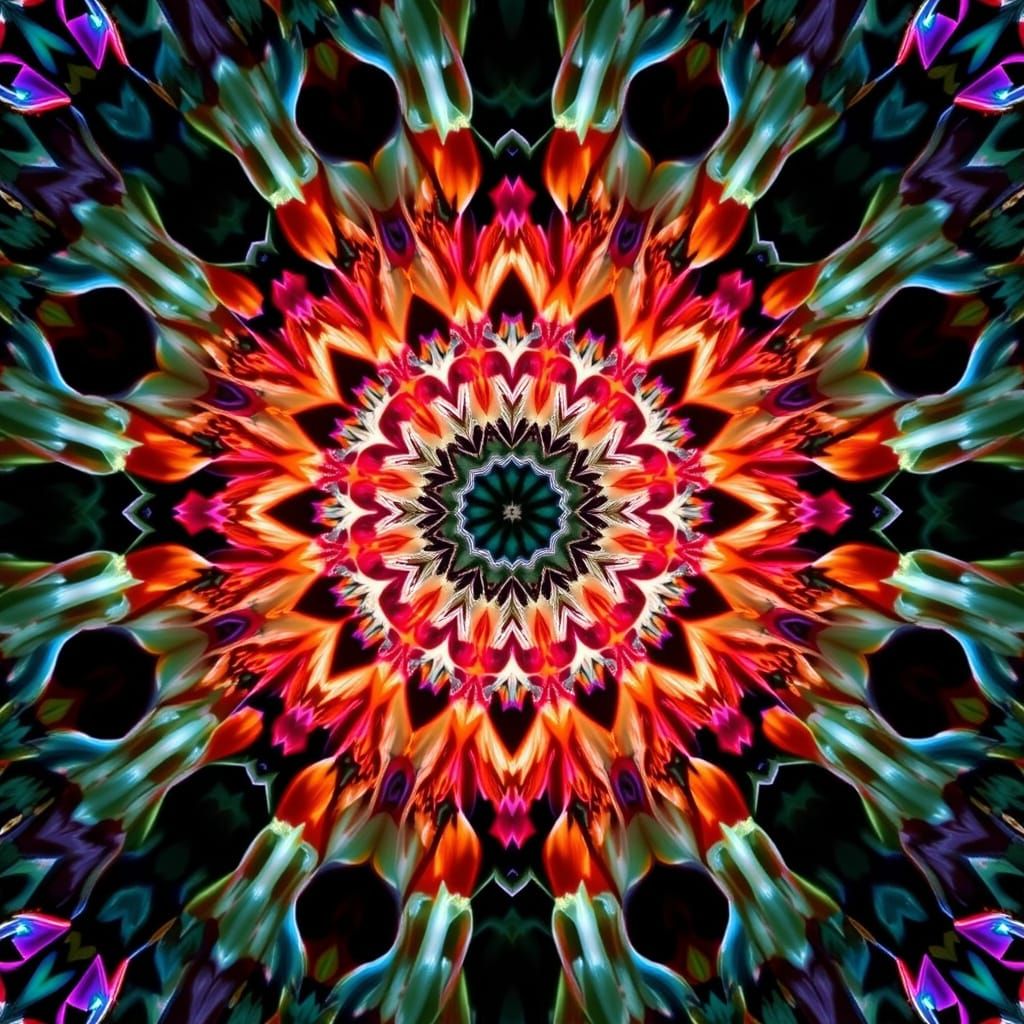 Symmetrical Spiraling Kaleidoscope