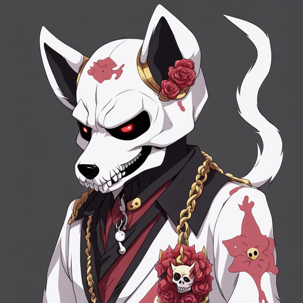 Anime Style Skull Dog Fursuit Art