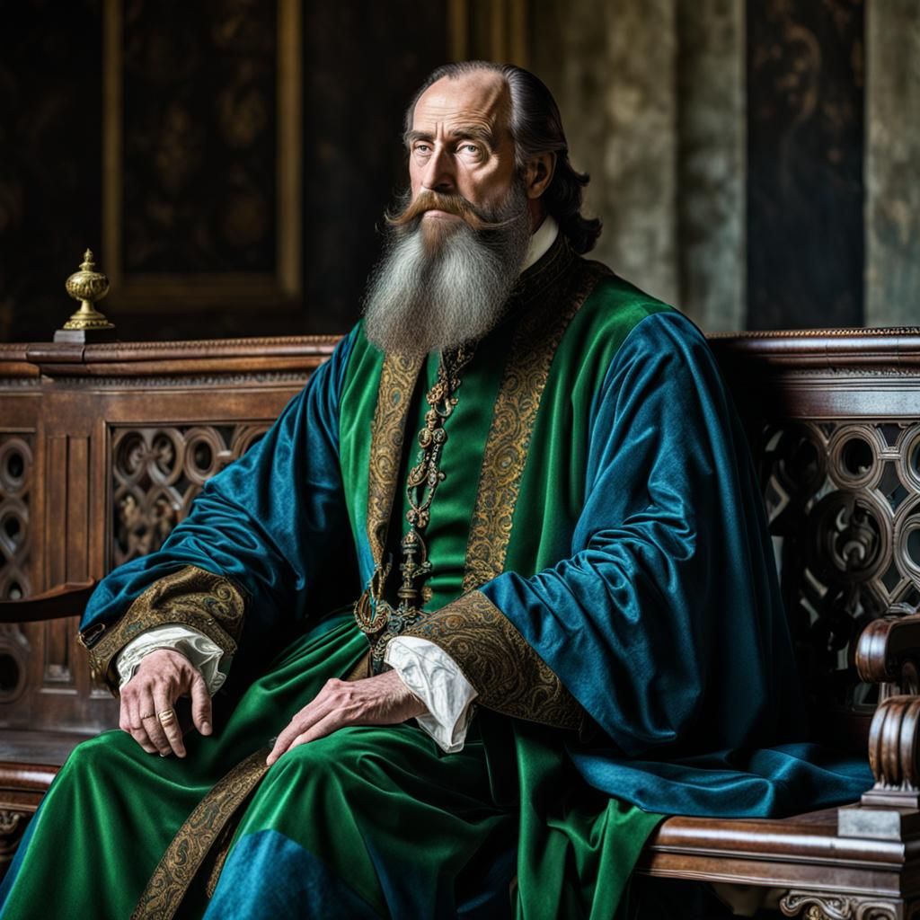 Renaissance Nobleman Portrait in Palace Setting