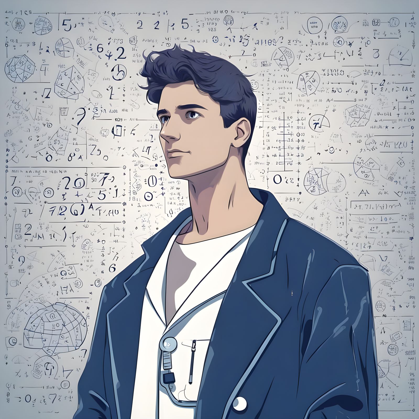 Cute Mathematician Lost in Fractals