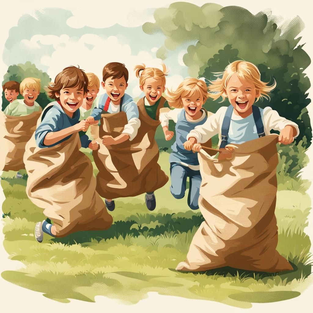 Children's Sack Race: A Hopping Good Time