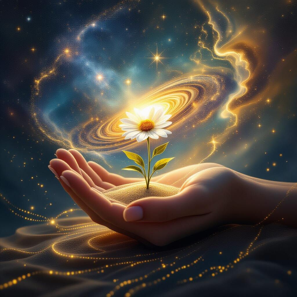 Ethereal Nature Vision: Sand Grain Universe and Cosmic Wildf...