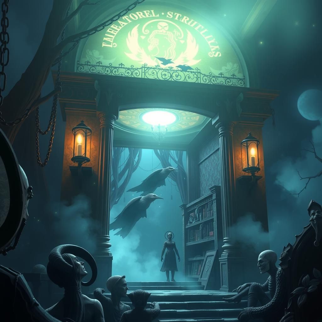 Eerie Gothic Elevator: A Magical Scene