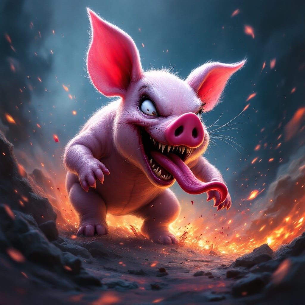 Disney's Piglet as carnage