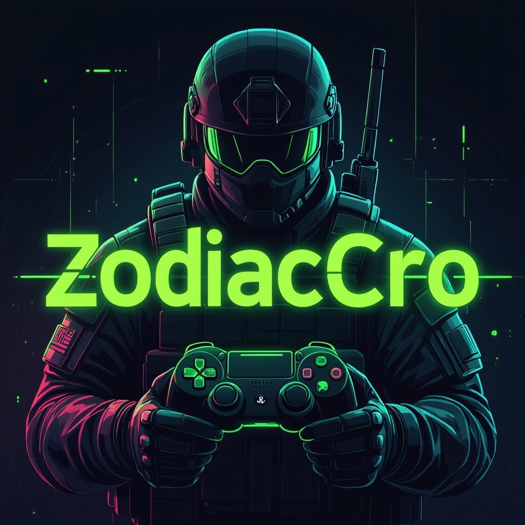 Modern War Soldier Logo with Neon Accents