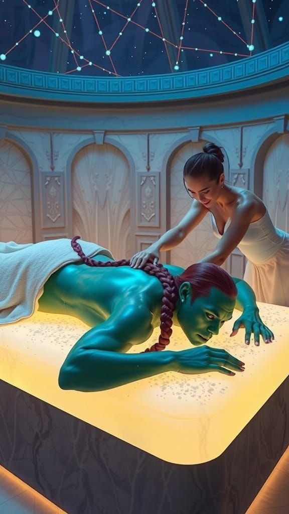 Female Orc Enjoys A Massage At The Spa