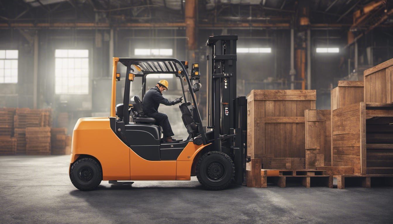 Forklift Loads Truck in Autumn-Style Factory Photo