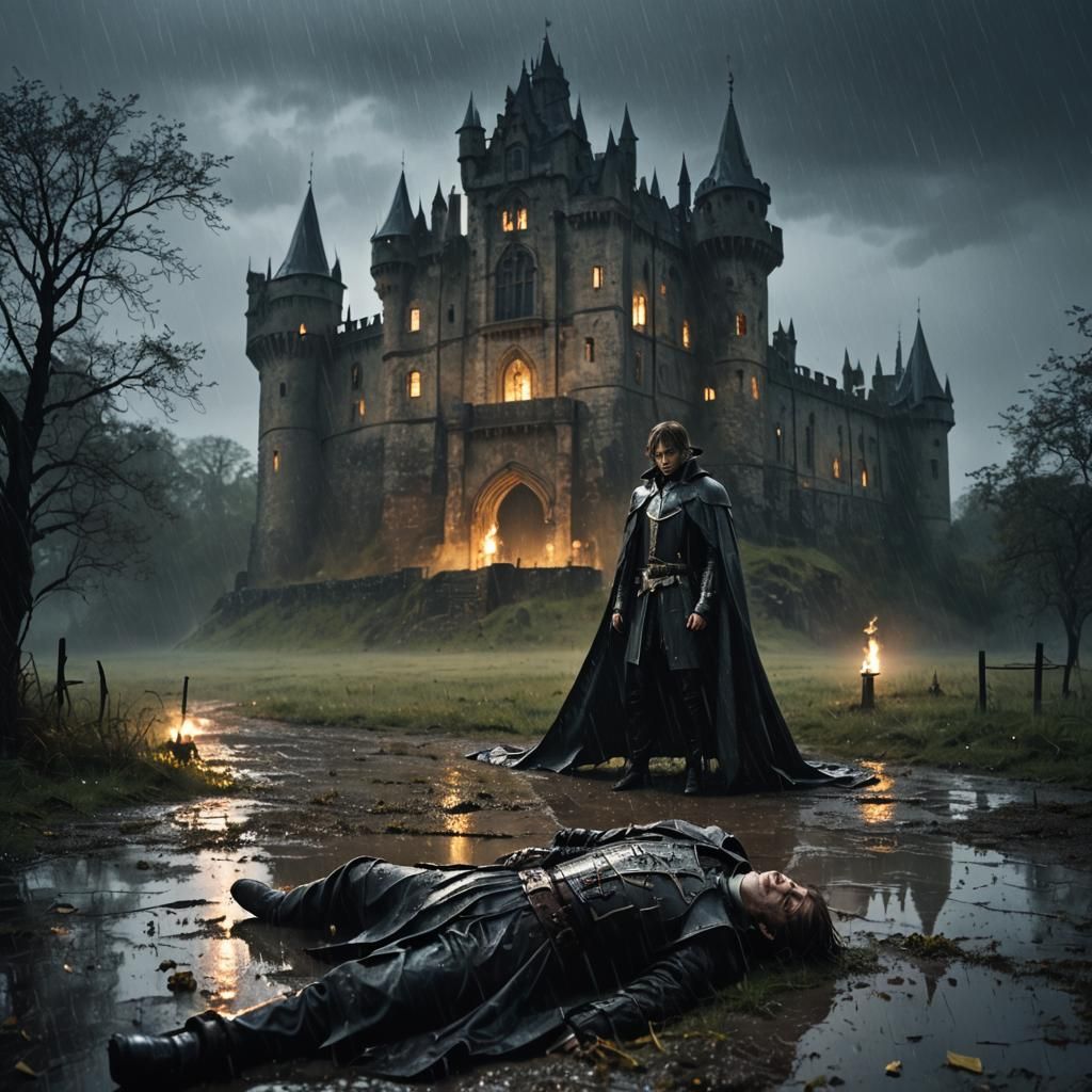 Fallen Vampire Knight in Dark Fantasy Scene