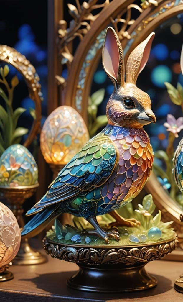 Exquisite Enameled Glass Figurines Display