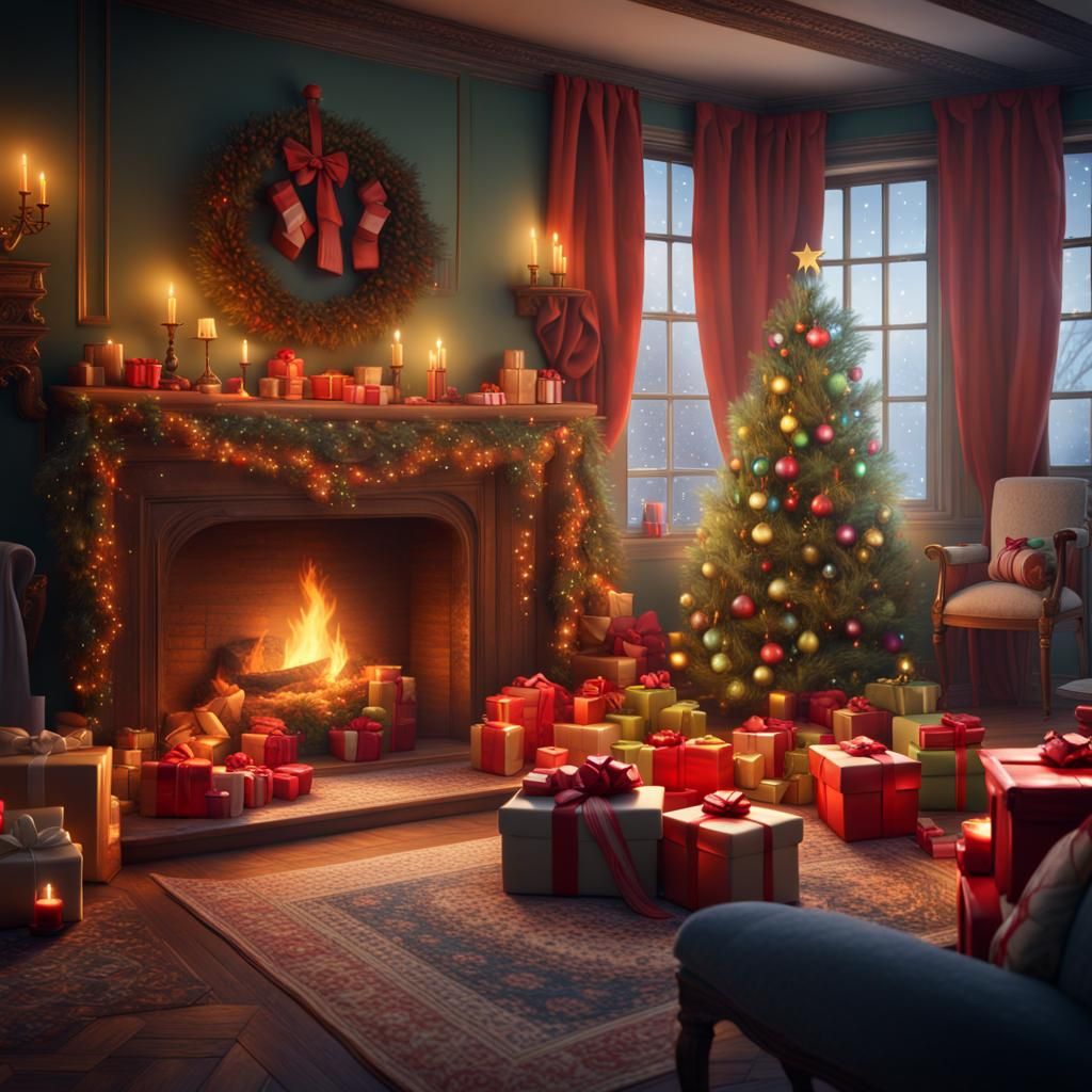 Cozy Christmas Gathering in a Fantastical Interior
