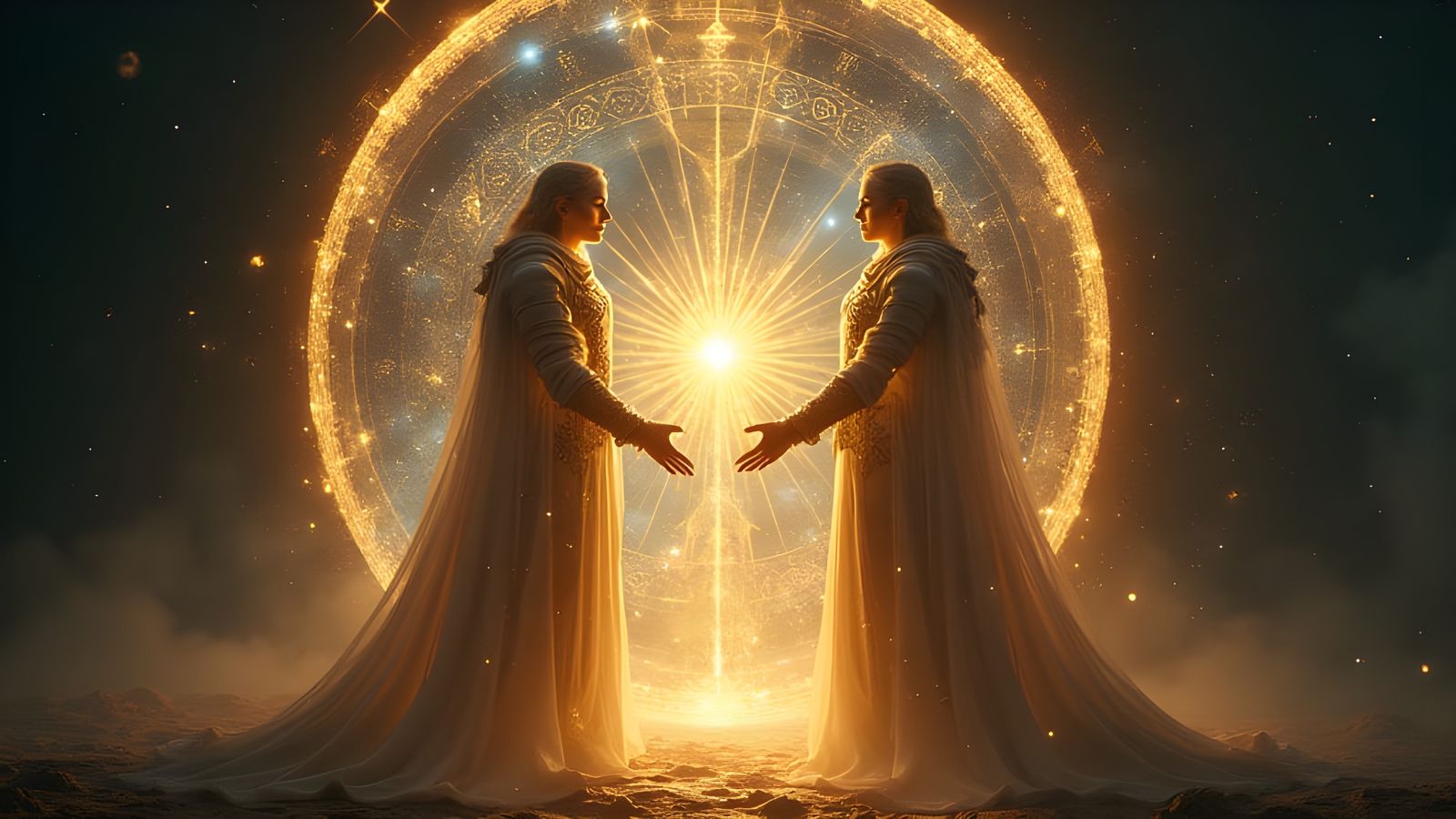 Ethereal Lovers Bridge Timeless Cosmic Vortex