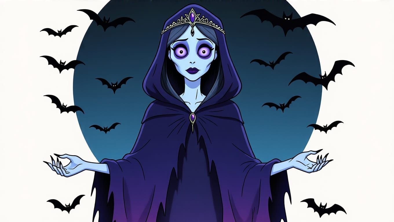 Grim Reaperess in 1970s Animation Style