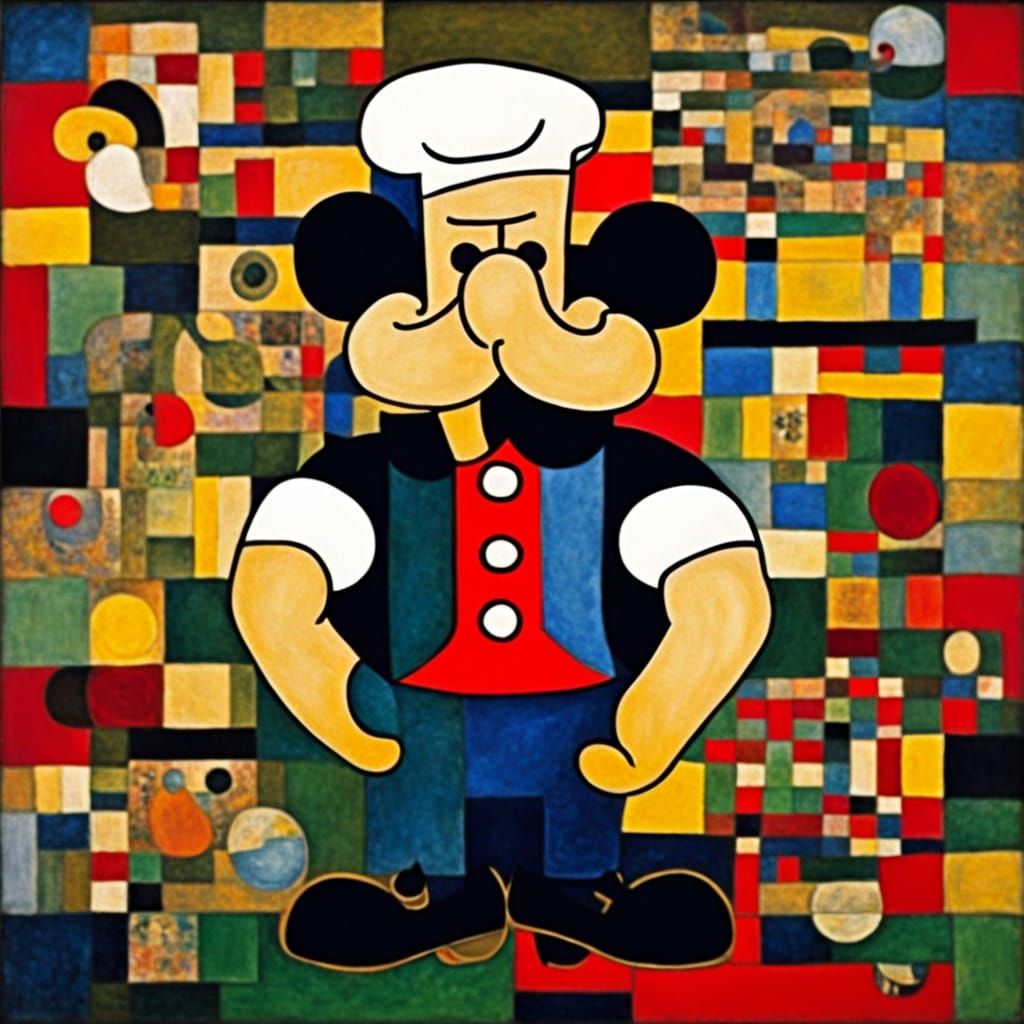 Popeye in Style of Klimt and Klee