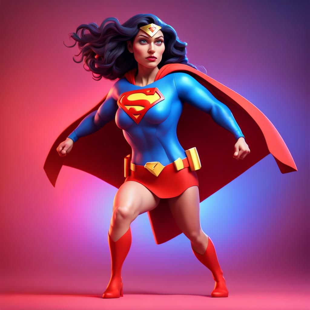 Superwoman: 3D Digital Art Concept