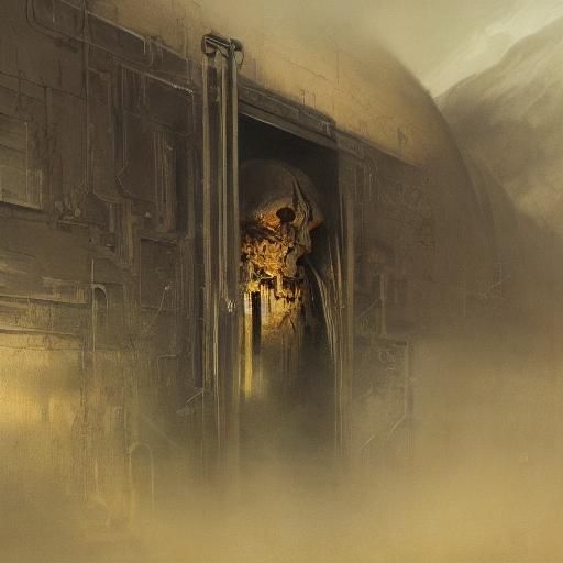 Eerie Metal Door Reveals Dystopian Surrealism