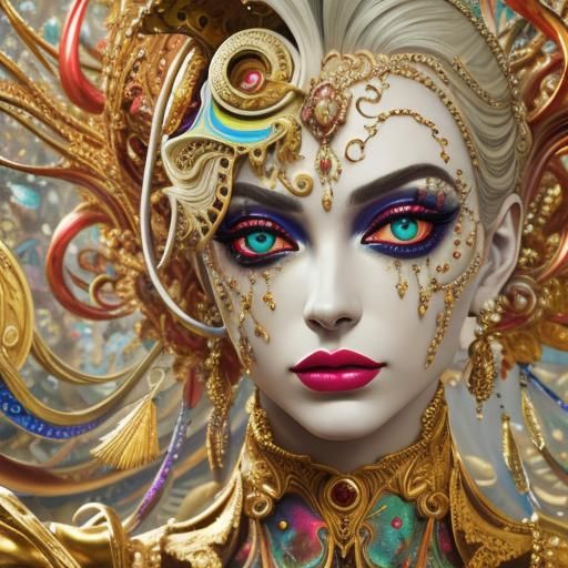 Surreal Glamour: A Psychedelic CGI Masterpiece