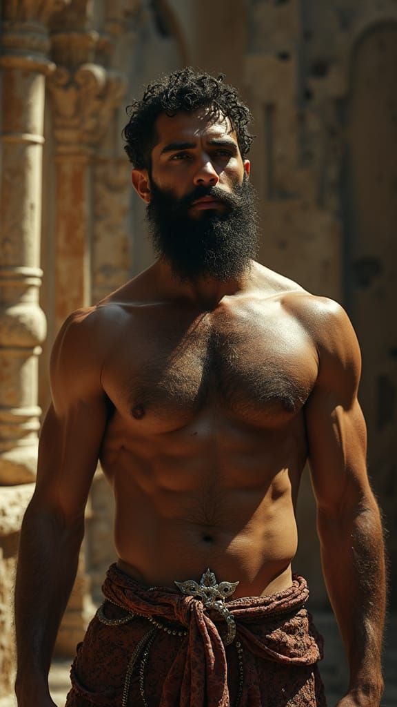 Muscled Greek God Radiates Hypnotic Masculinity in Lavish La...
