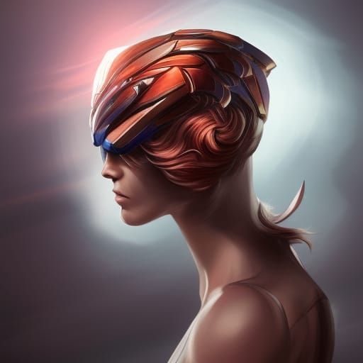 Phoenix Woman Portrait in Hyperdetailed Digital Art