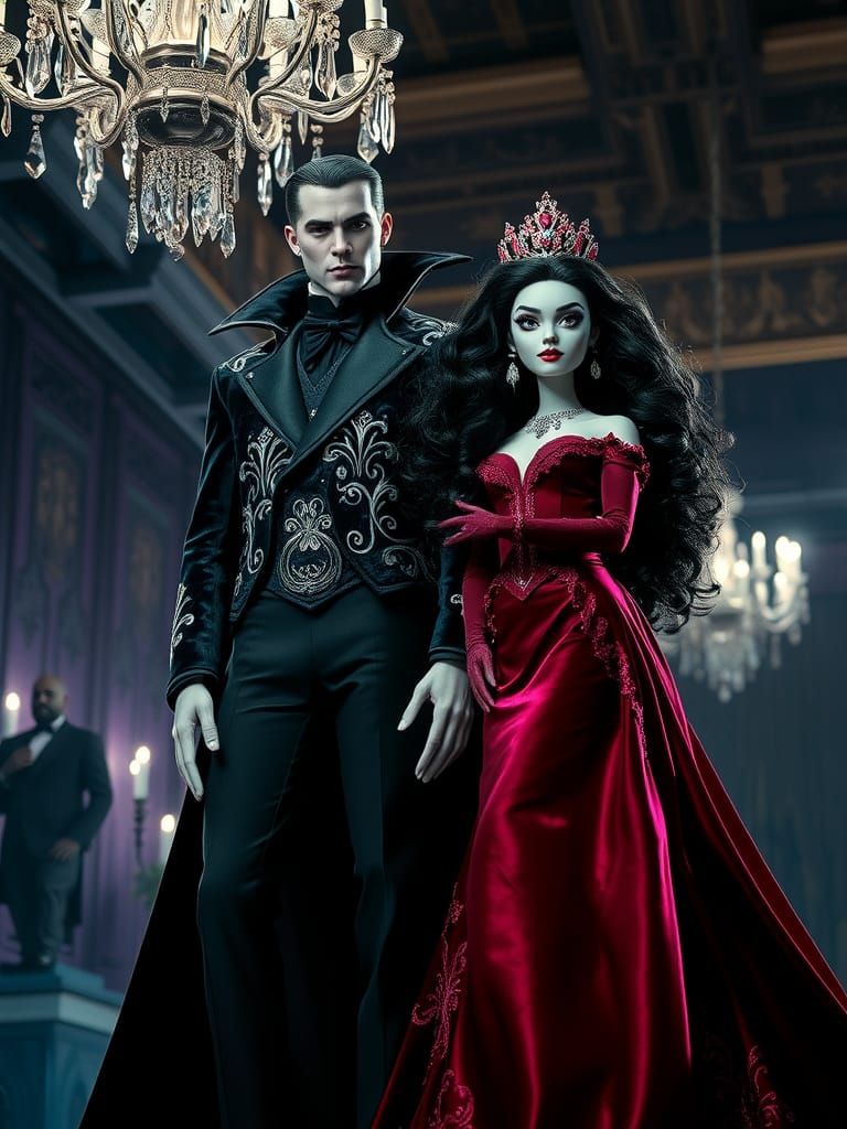Gothic Vampire King and Queen at Monster High Prom