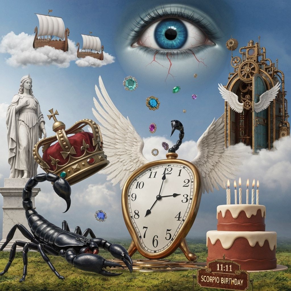 Surreal Birthday Dreamscape with Melting Clock and Viking Sh...