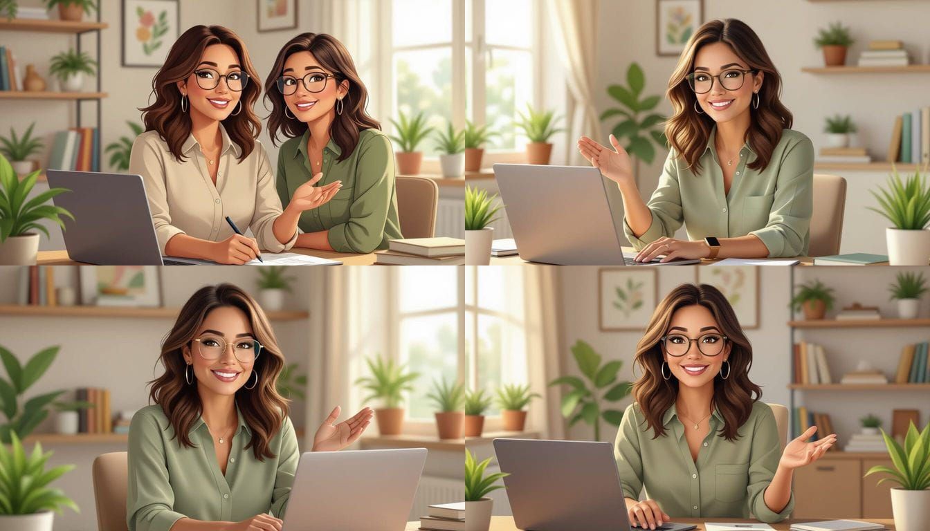 Friendly Latina Woman in Cozy Home Office