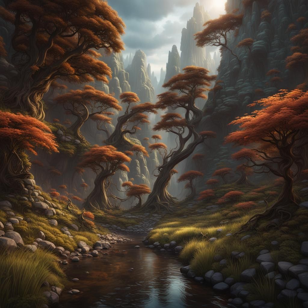 Fantastical Nature Scene in Detailed Matte Painting