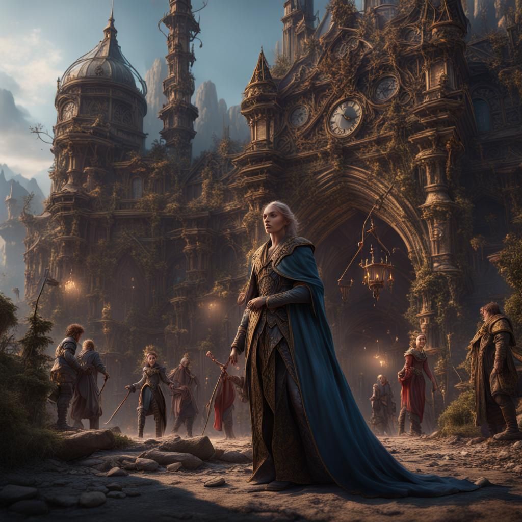 Fantastical People in Detailed Matte Painting
