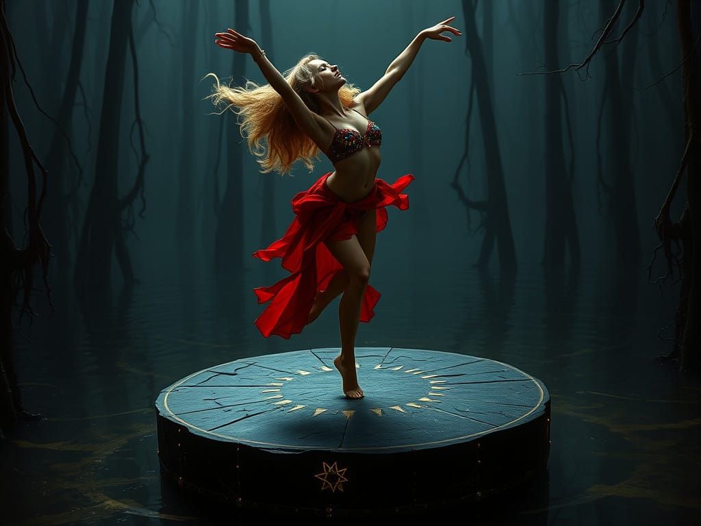 Gypsy Dancer in a Dark Gothic Scene