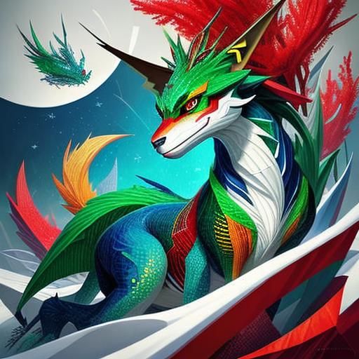 Dragon Pixel Art in 8-bit Style