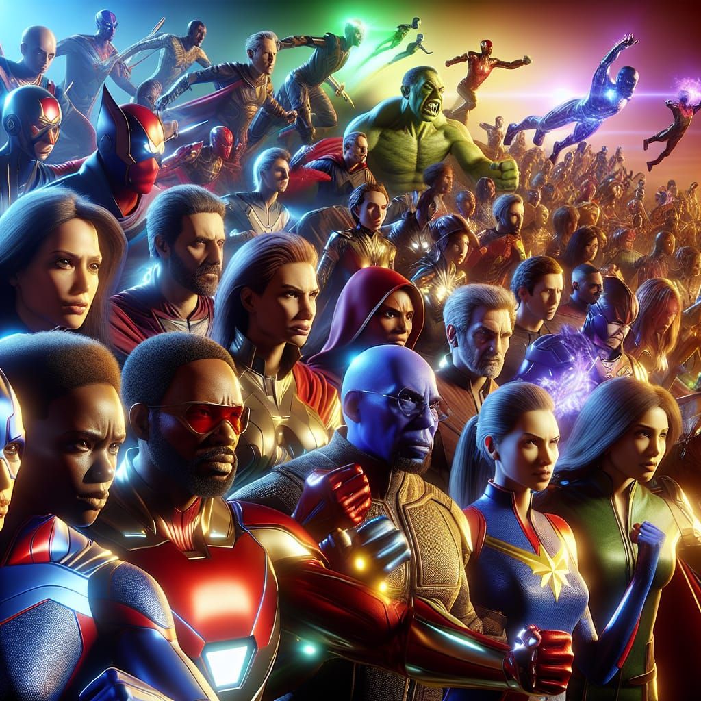 Epic Superhero Battle: Hyper-Realistic Good vs. Evil