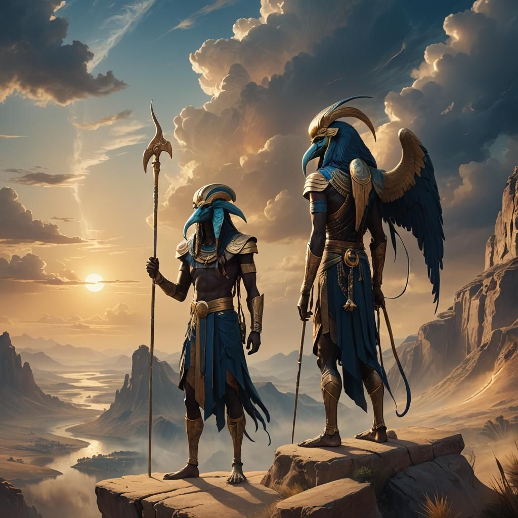 Thoth and Calchas in Mystical Landscape