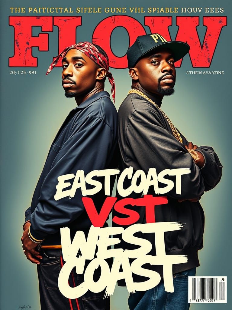 90s Rappers Clash on East Coast vs West Coast Magazine Cover