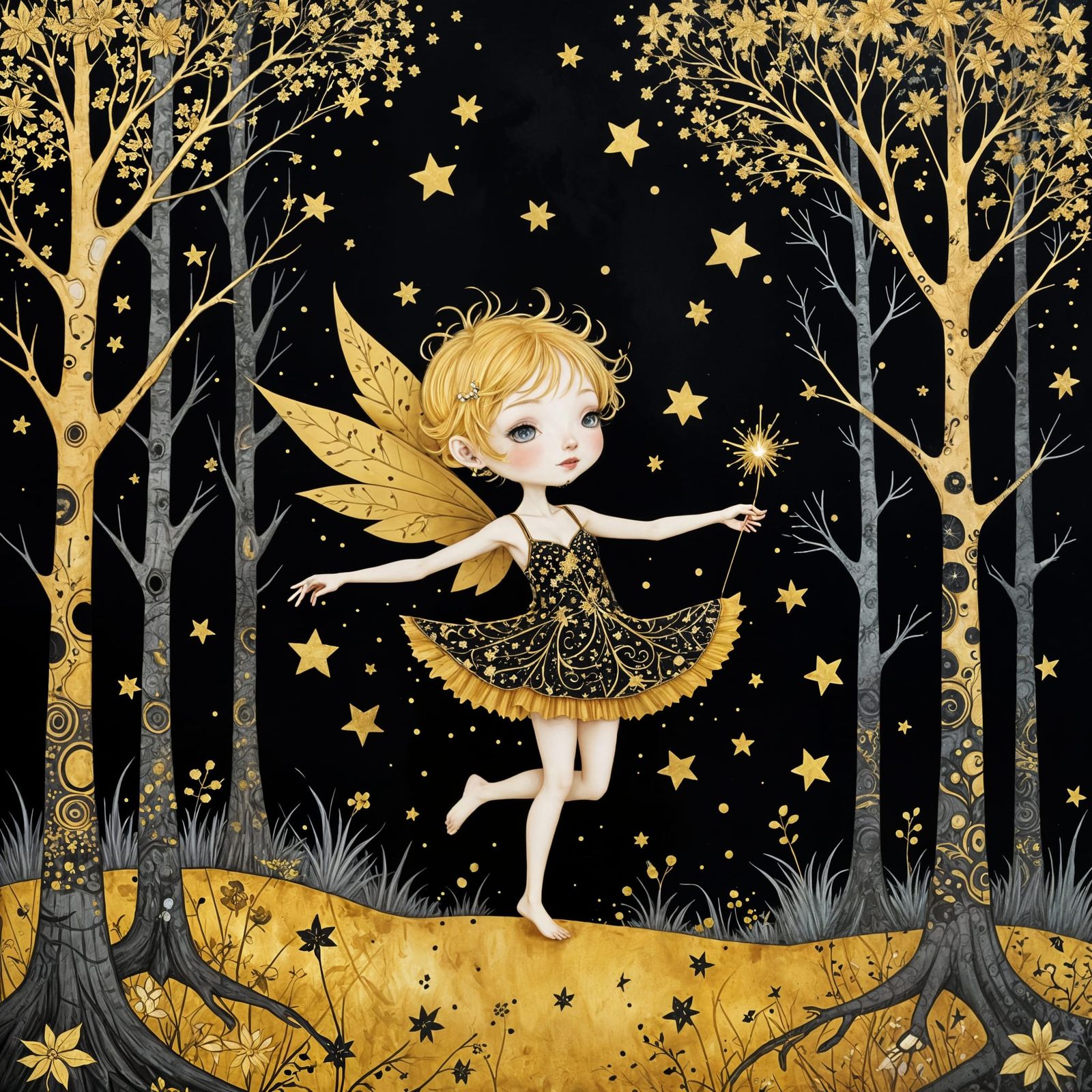 Gold and black theme.