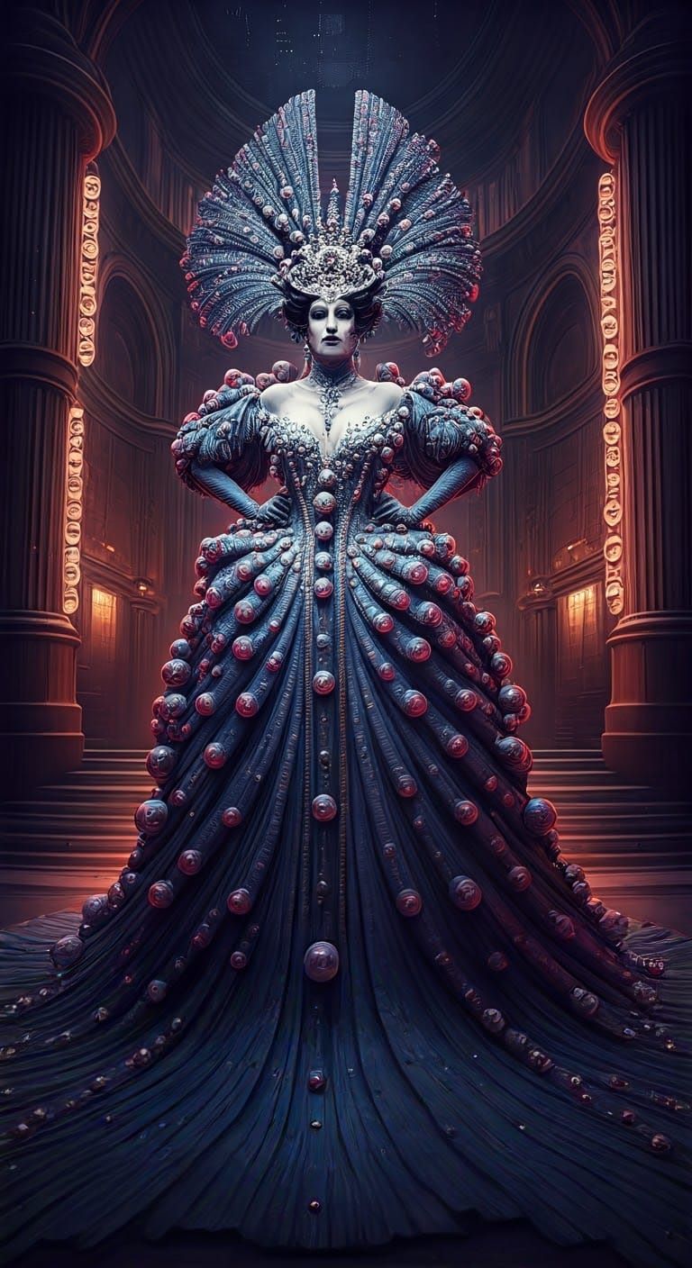 Cyberpunk French Aristocrat in Art Deco Style