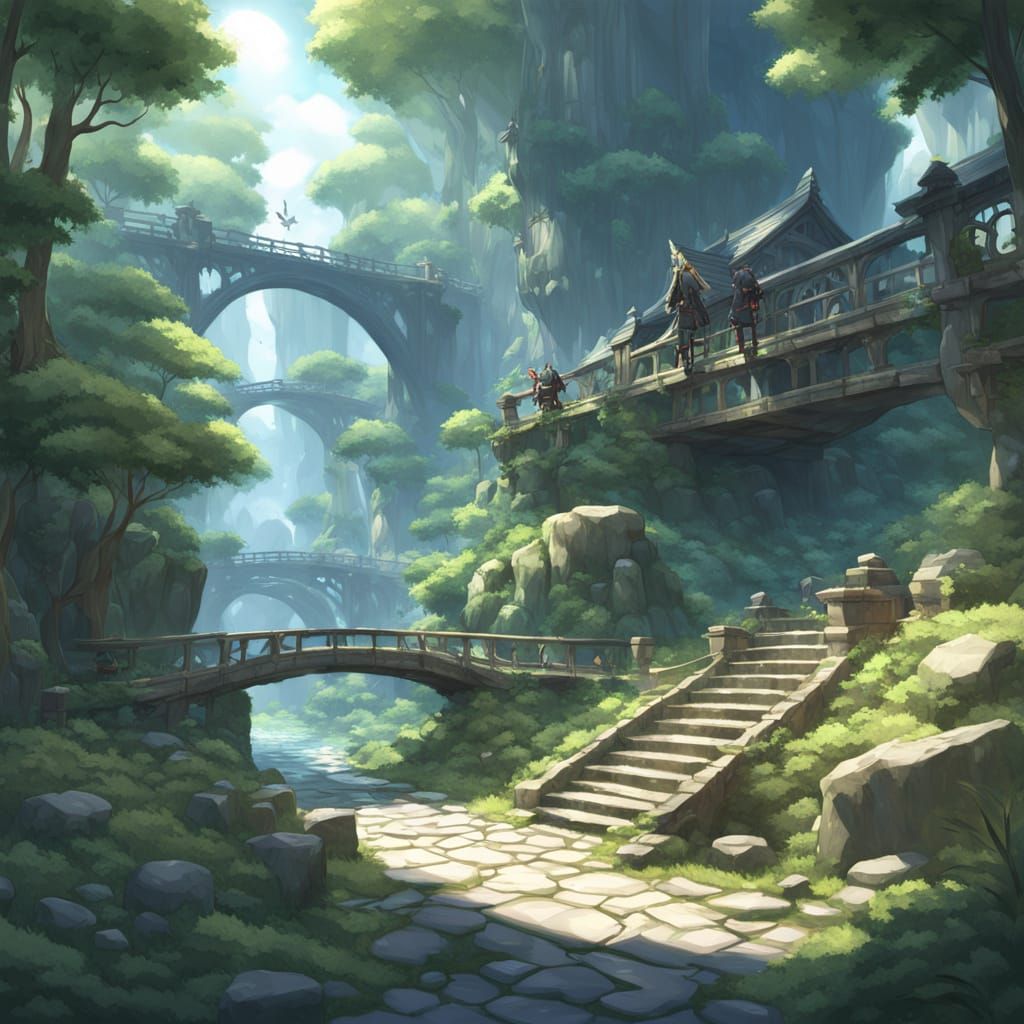 Moss Troll Oversees Dwarven Bridge Construction in Anime Sty...