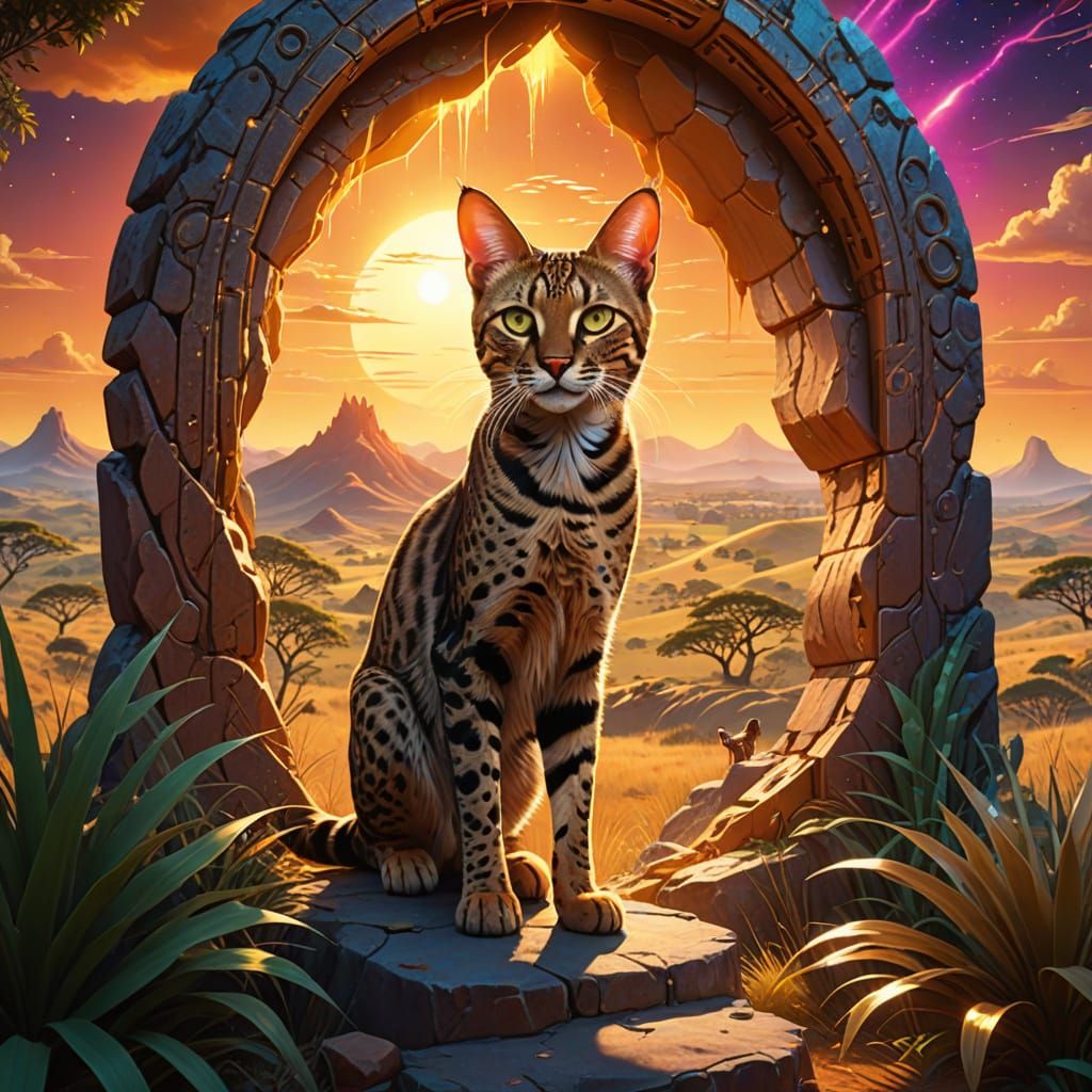 Savannah Cat Opens Portal to Fantasy World