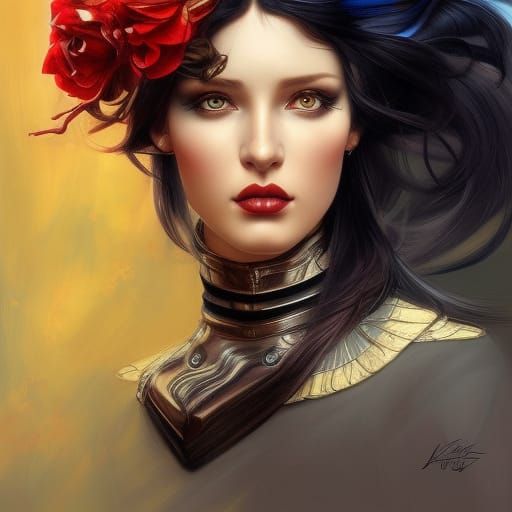 Neo-Victorian Equestrian Woman in Detailed Digital Art