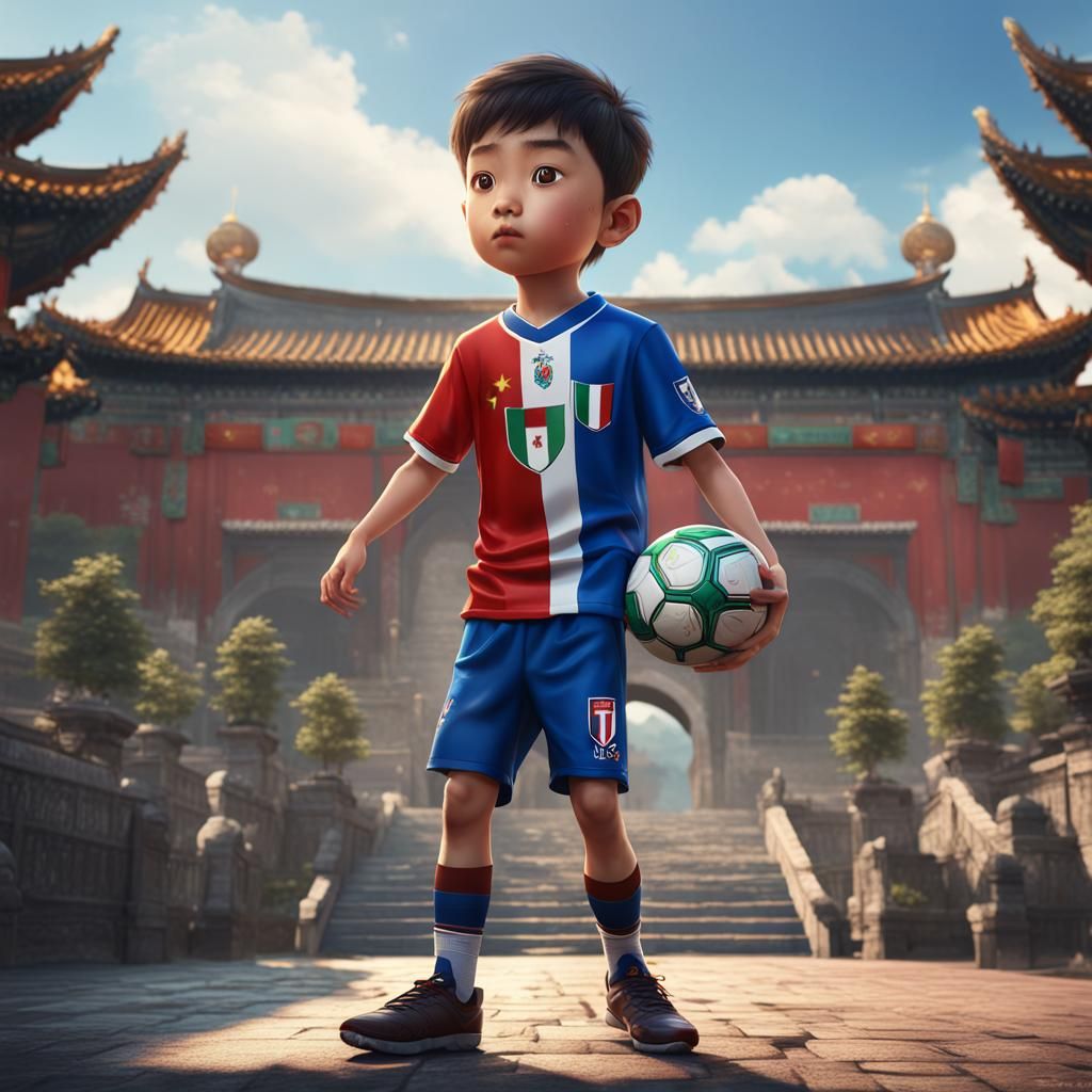 Boy in Italy Jersey, Digital Matte Painting