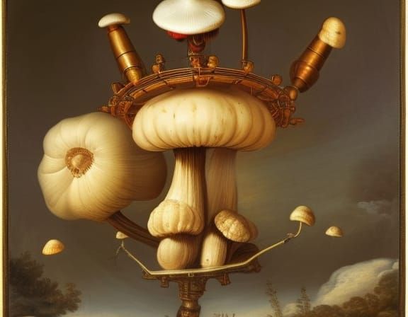 Wizards and Fly Agaric Mushrooms: A Breyghel-esque Scene