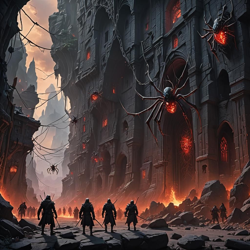 Drow City Outskirts: A Cinematic Digital Painting