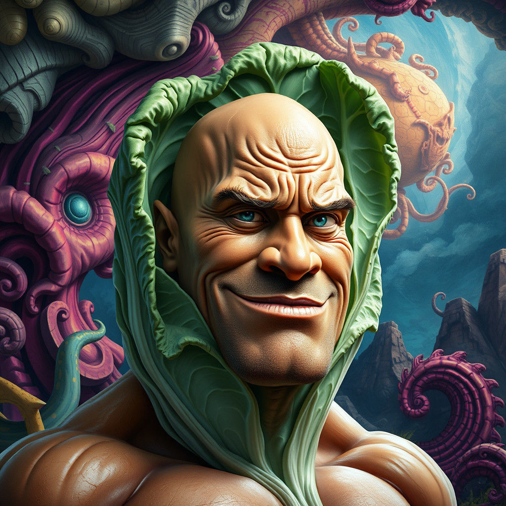 Cabbage Dwayne Johnson in Mythical Realm