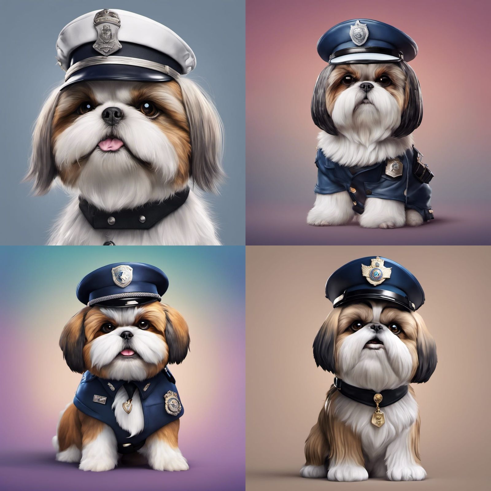 Fluffy Cute Police Dogs