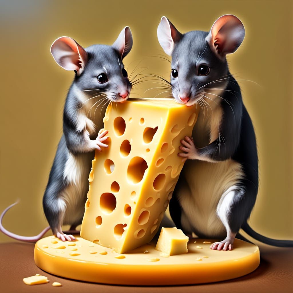 Melting Cheese Embrace Eaten by Mice
