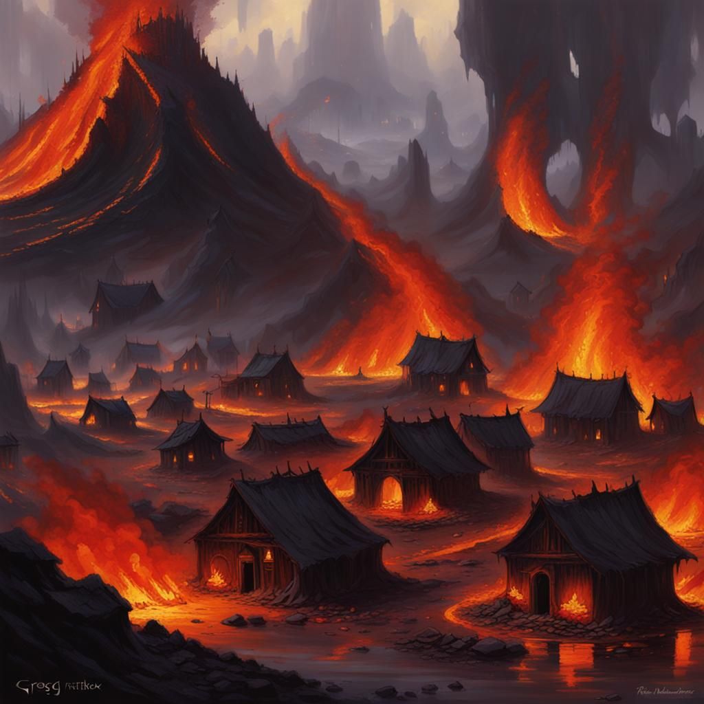 Lava Pit Worship in a Doomed Fantasy Village