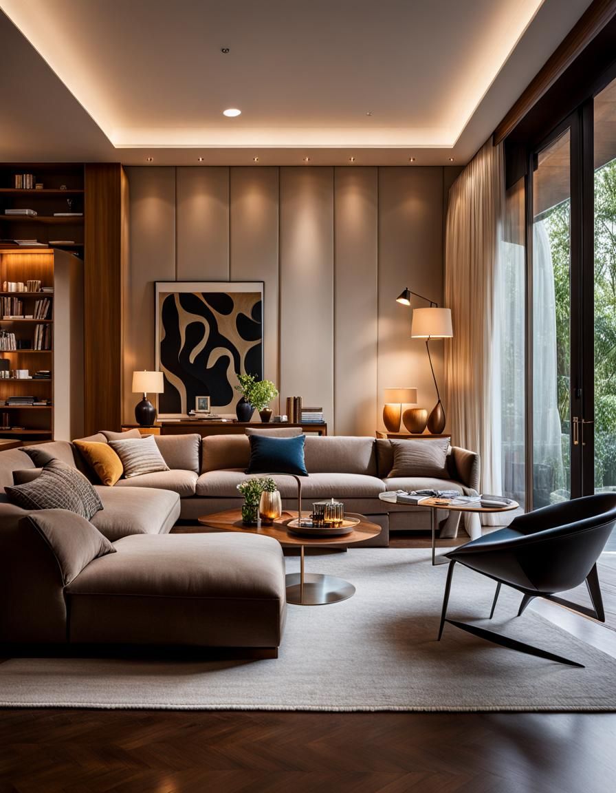 Cozy Living Room with Undulating Interior Design