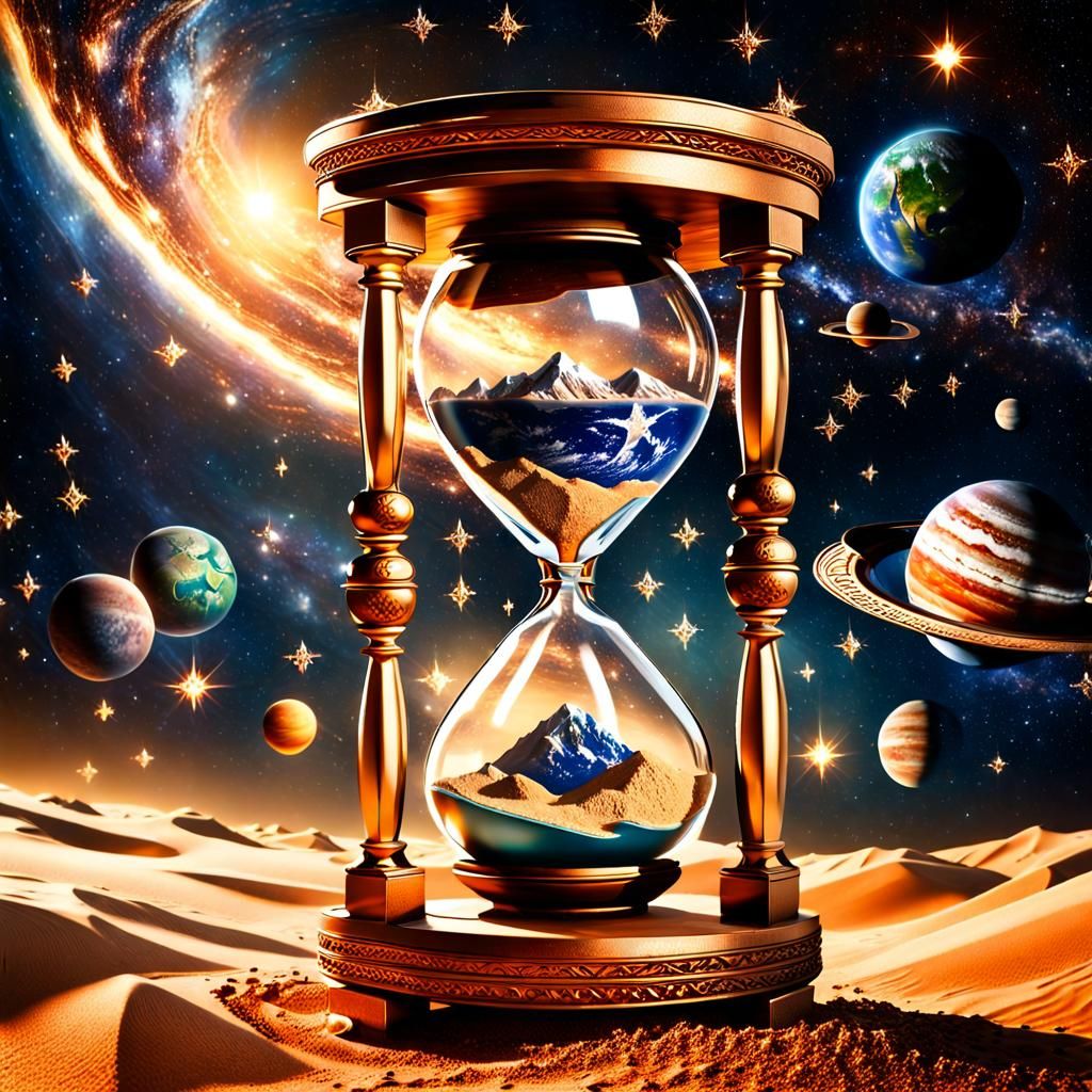 Hourglass Earth Cascading Into the Universe
