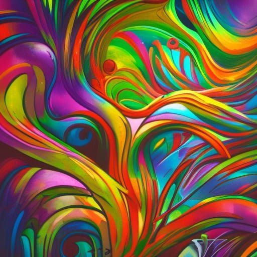 Rainbow Tree of Life: Graffiti Art Style