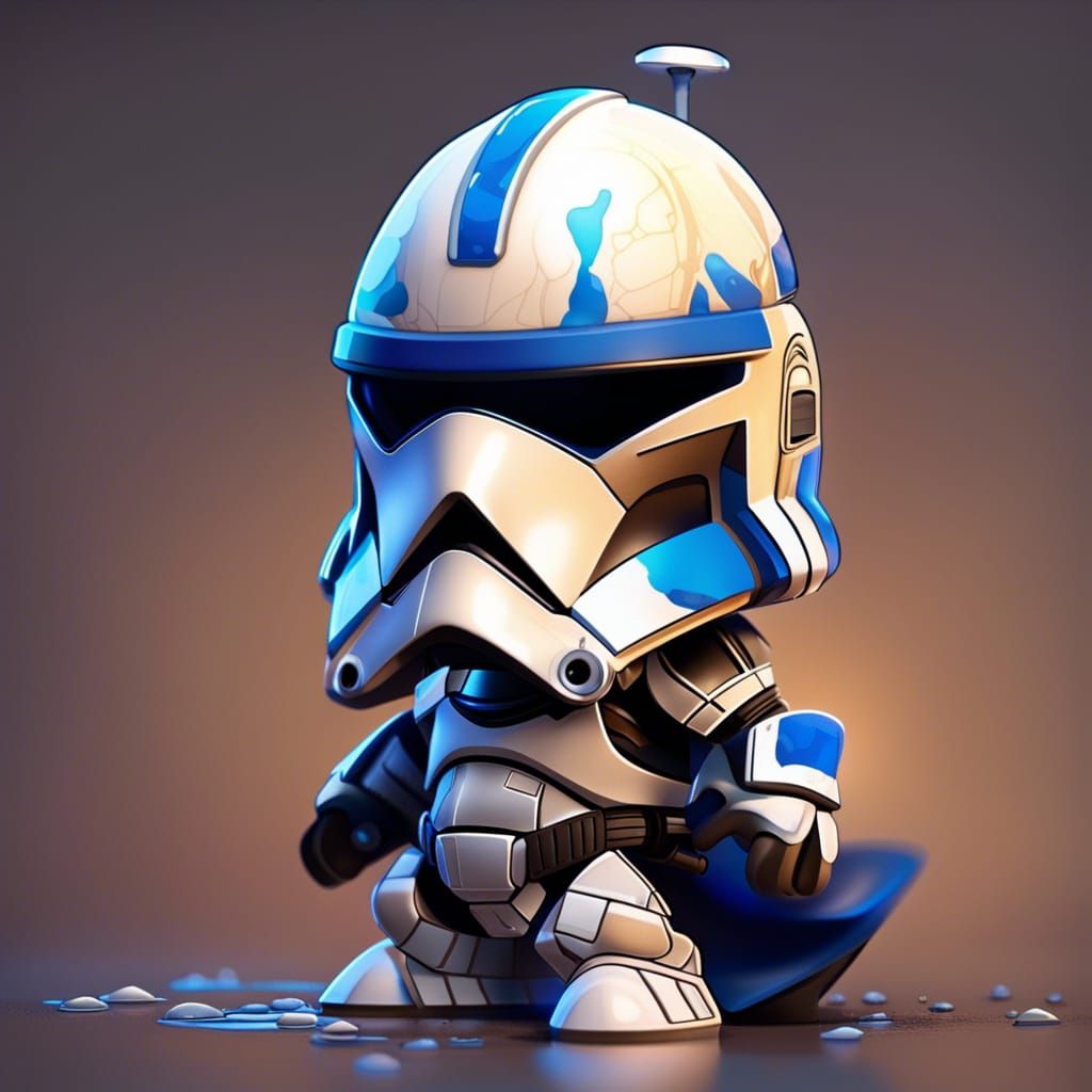 Chibi Captain Rex Hyperrealistic Splash Art