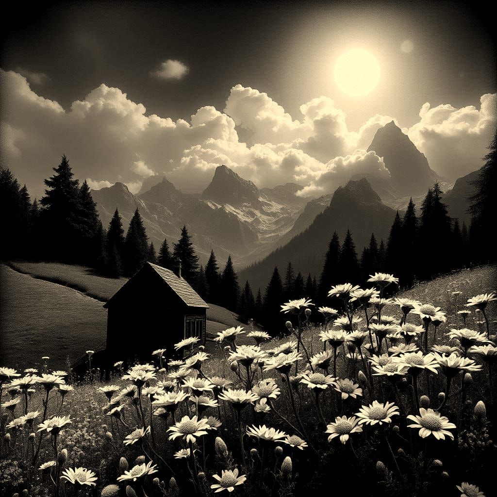 Queen Anne's Lace: Detailed Matte Woodcut Photo